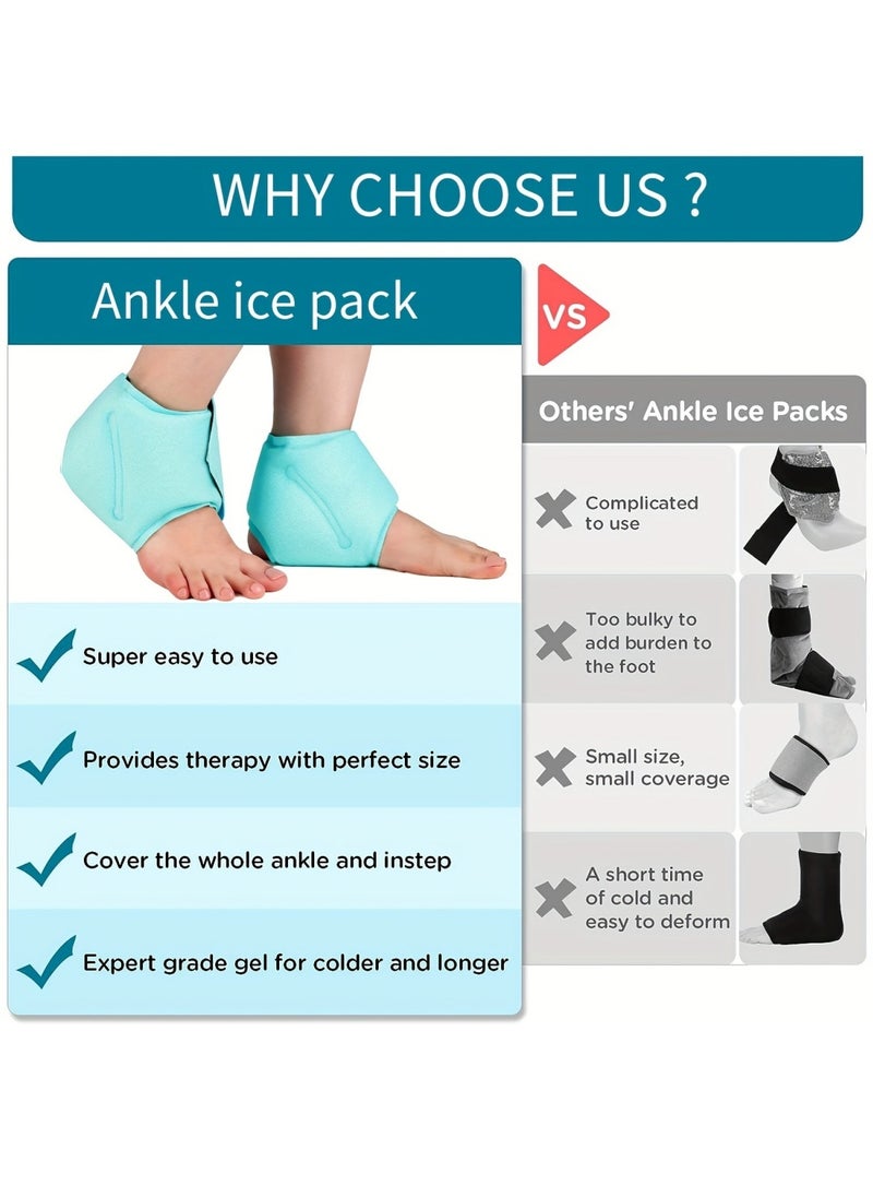 Ru syanl Ankle Ice Pack Wrap for Swelling, Plantar Fasciitis, Foot Pain Relief, Gel Cold Packs for Injuries Reusable, Hot Cold Compress Therapy for Achilles Tendinitis, Sprained Ankles  - Image 2