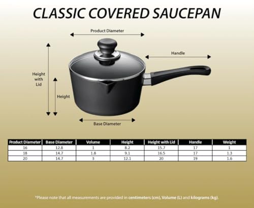 Scanpan Classic 3 Qt Nonstick Covered Saucepan – Metal Utensil Safe, Dishwasher & Oven Safe to 500°F, Works on Gas & Electric Stovetops, Black - Image 3
