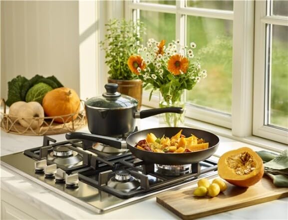Scanpan Classic 3 Qt Nonstick Covered Saucepan – Metal Utensil Safe, Dishwasher & Oven Safe to 500°F, Works on Gas & Electric Stovetops, Black - Image 2