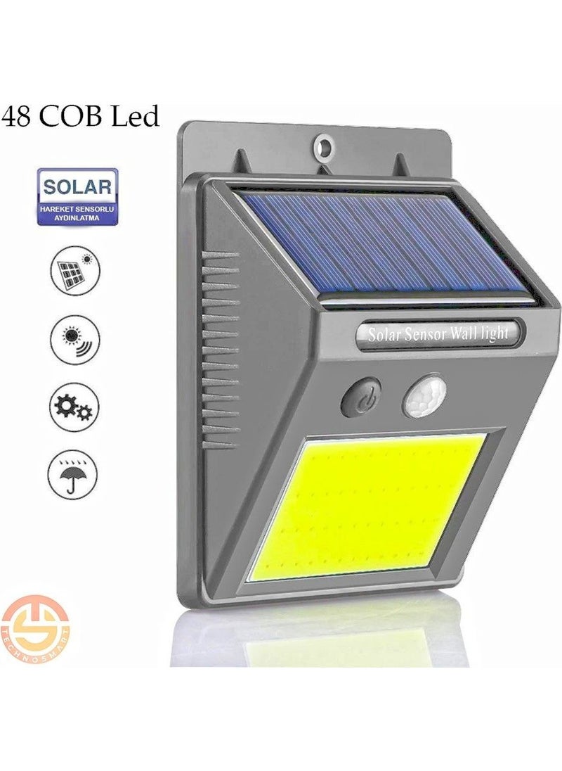 Technosmart 48 LED Solar Powered Garden Lamp Rechargeable with Solar Motion Sensor  - Image 1