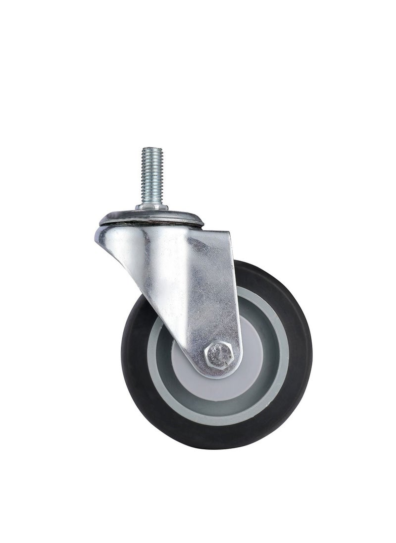 BMB tools - Grey TPR Double Ball Bearing Caster 2 Piece 100mm - Swivel - Screw M12x30mm| Industrial & Scientific|Material Handling Products|Rubber Caster| Wheel - Image 1