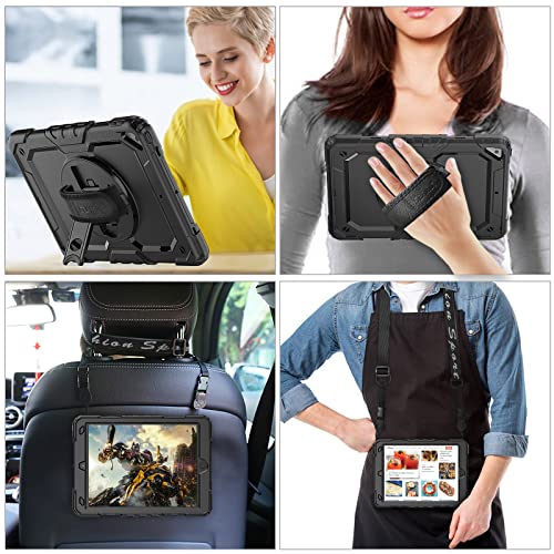 SEYMAC stock Case for iPad Air 3 2019 / Pro 10.5'' with Screen Protector Pen Holder [360° Rotate Hand Strap/Stand], Drop-Proof Case (Black) - Image 4