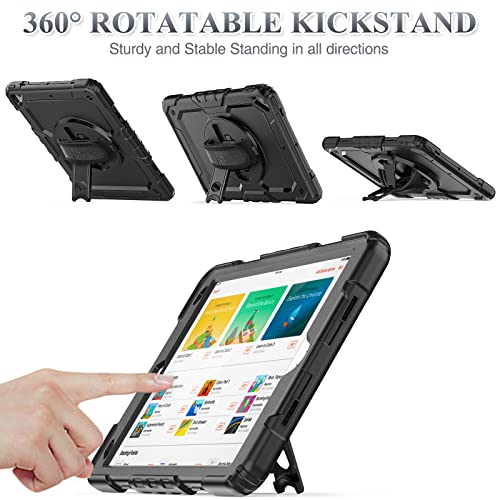 SEYMAC stock Case for iPad Air 3 2019 / Pro 10.5'' with Screen Protector Pen Holder [360° Rotate Hand Strap/Stand], Drop-Proof Case (Black) - Image 3