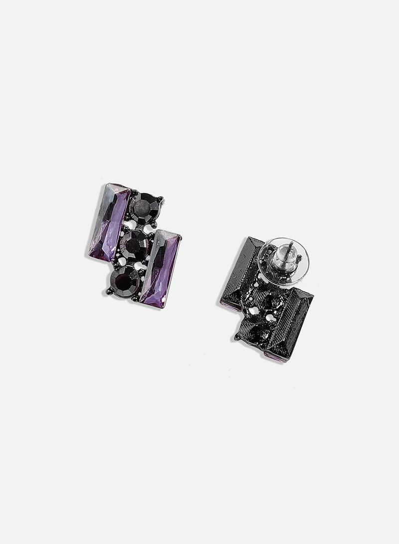 SOHI Crystal Bar Artificial Stud Earring Jewellery