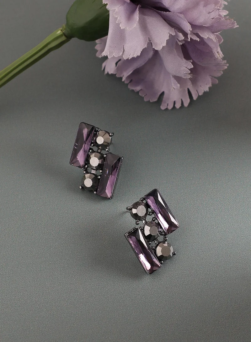 SOHI Crystal Bar Artificial Stud Earring Jewellery