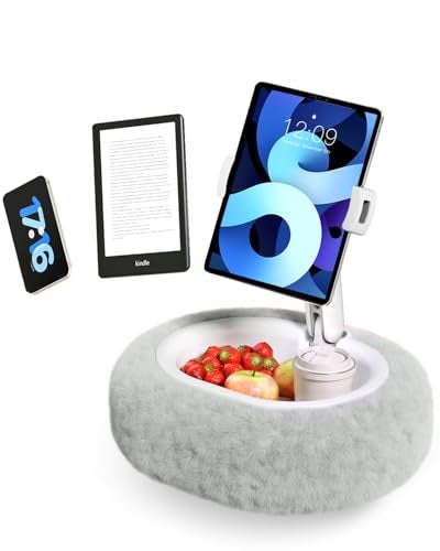 SupeDesk Tablet Pillow Stand for Bed Adjustable Tablet Stand with Detachable Snack Bowl Phone Stand for Bed Kindle Holder iPad Holder Tablet Holder for Reading Watching Videos and Streaming - Image 1