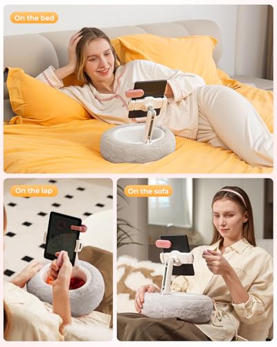 SupeDesk Tablet Pillow Stand for Bed Adjustable Tablet Stand with Detachable Snack Bowl Phone Stand for Bed Kindle Holder iPad Holder Tablet Holder for Reading Watching Videos and Streaming - Image 3
