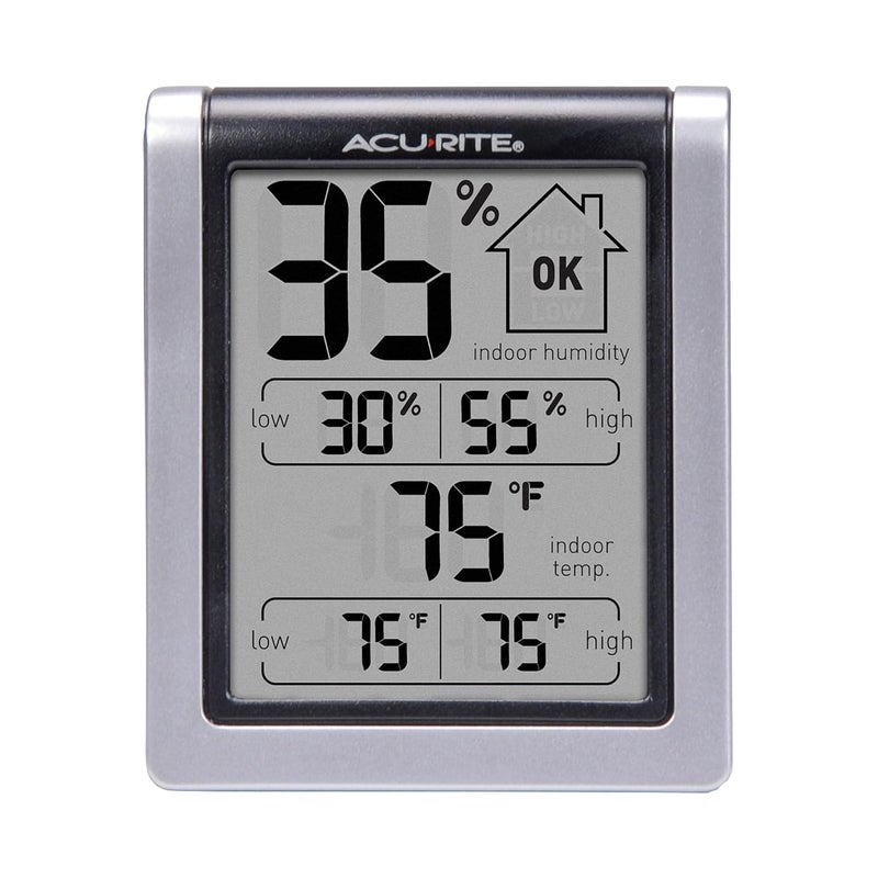 Acurite 00613 Digital Hygrometer & Indoor Thermometer Pre-Calibrated Humidity Gauge, 3" H X 2.5" W X 1.3" D - Image 1