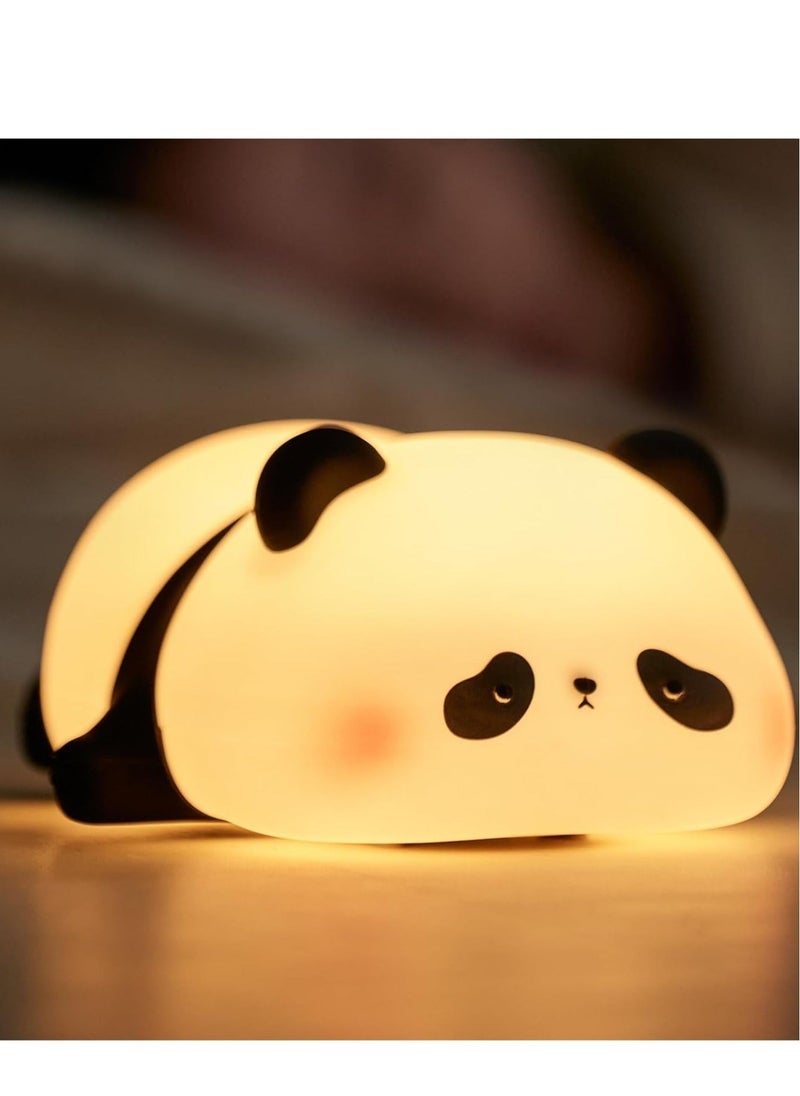 TIGER Children's Night Light Panda Lamp – 3 Light Modes, Dimmable with Timer, Touch Control, Silicone Night Light, USB Rechargeable, Cute Baby Nursing Light for Kids - Image 1