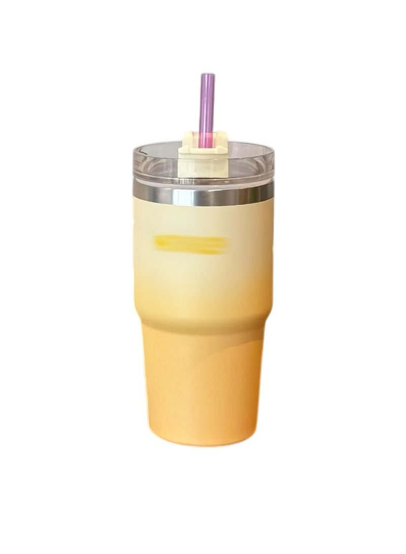 Stanley Quencher, Stainless Steel Vacuum Insulated Ice Cup, Large Capacity Thermos Cup, Portable Tumbler With Lid And Straw For Water, Iced Tea Or Coffee, (1pc, Yellow) - Image 1