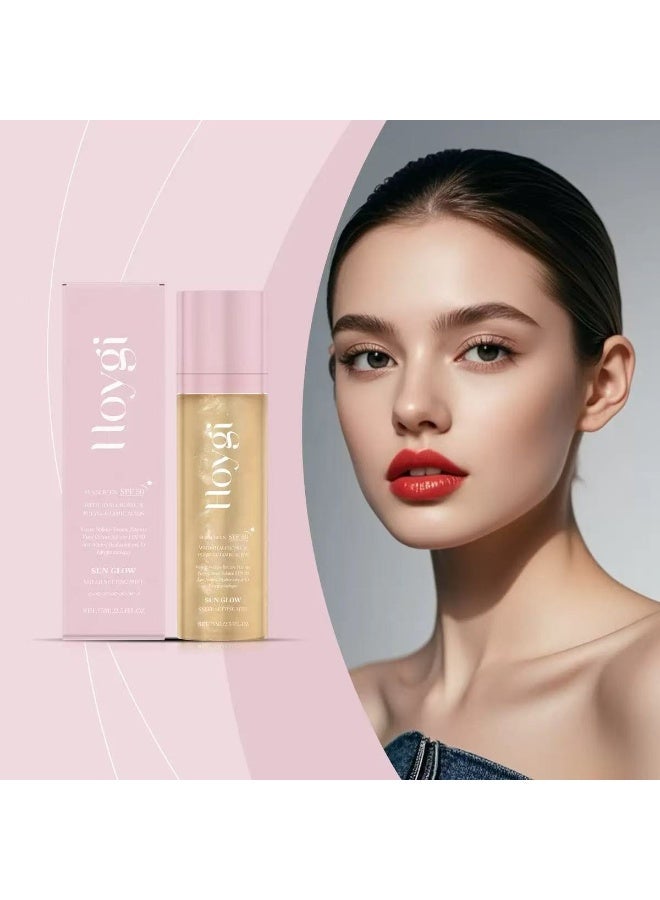 Hoygi Sheer Setting Mist Sunscreen SPF 50, Hydrating Makeup-Friendly Glow Spray for Face, Friendly Formula That Sets Makeup Flawlessly， Non-Greasy & Fast-Absorbing (1pcs) - Image 5