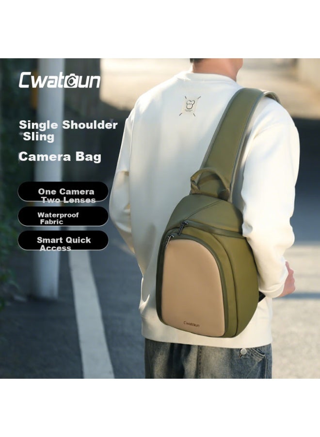 Cwatcun Shoulder Camera Bag, Crossbody Large Capacity Waterproof Photography Bag, Commuter Travel Backpack, Suitable For Fuji, Sony, Nikon, Canon - Image 1