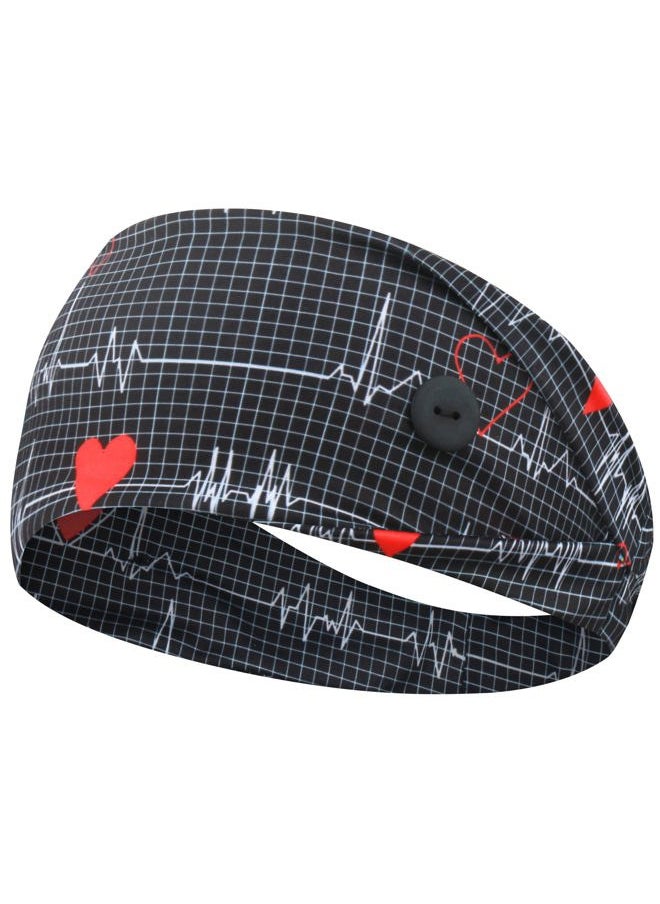 ABAMERICA Headbands with Button for Mask, Wide Nurses Headbands Non Slip Elastic Ear Protection for Women Men Doctors Sweatband Head Wrap  - Image 5