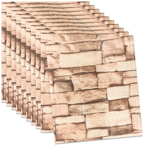 CvoMep 30 Pack 3D Wall Panels Peel and Stick Waterproof Foam Stone 3D Wallpaper Self Adhesive Foam Wallpaper for Bedroom Bathroom Kitchen 137 151in - Image 1