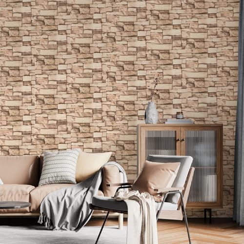 CvoMep 30 Pack 3D Wall Panels Peel and Stick Waterproof Foam Stone 3D Wallpaper Self Adhesive Foam Wallpaper for Bedroom Bathroom Kitchen 137 151in - Image 3