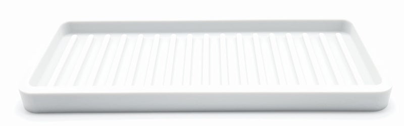 Happitasa Silicone Kitchen Sink Organizer Tray  Sponge Holder And Countertop Protector | Bathroom And Kitchen Soap Dish And Dispenser Tray (White  9""X3.5"") - Image 1