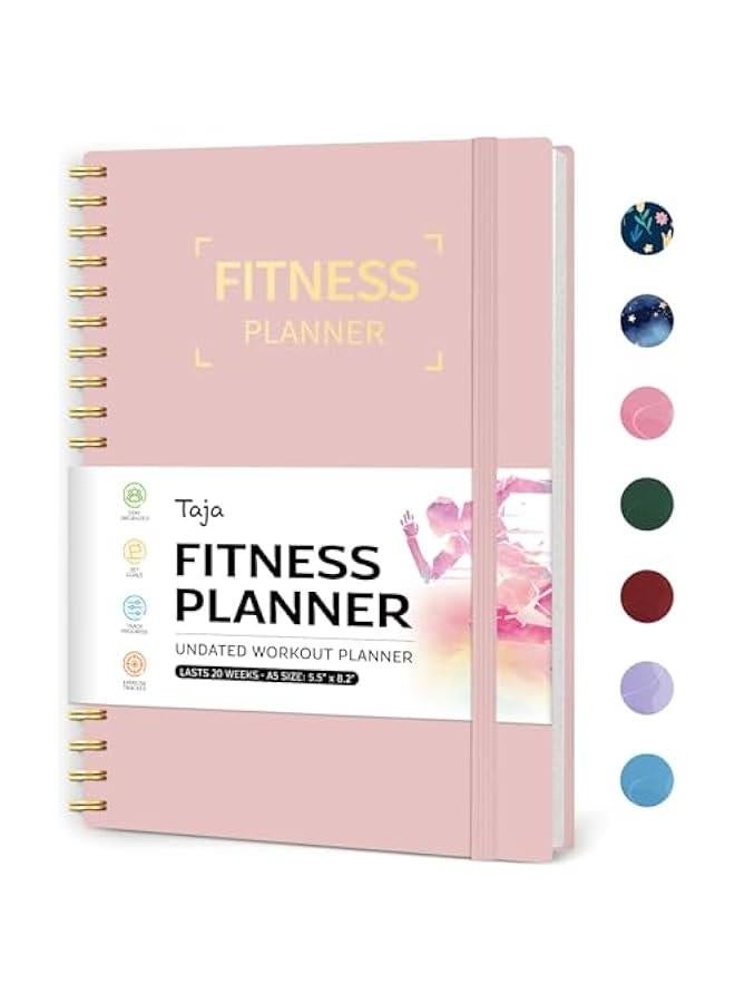 Arabest Fitness Workout Journal for Women & Men, A5(5.5 x 8.2) Workout Log Book Planner for Tracking, Progress, and Achieving Your Wellness Goals-Pink - Image 1