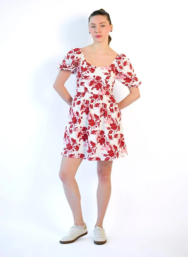 فيرجيو VIRGIO 100% Cotton Printed Skater Dress