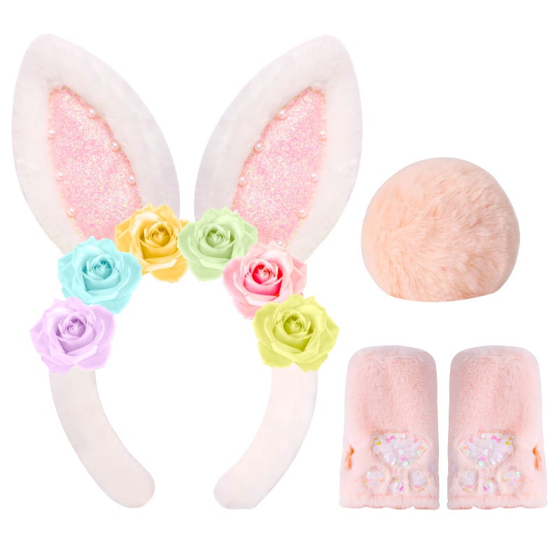 PinkSheep Easter Bunny Ears and Basket for Girls, Trick or Treat Bucket: Bunny Easter Bags for Trick or Treating - Image 1