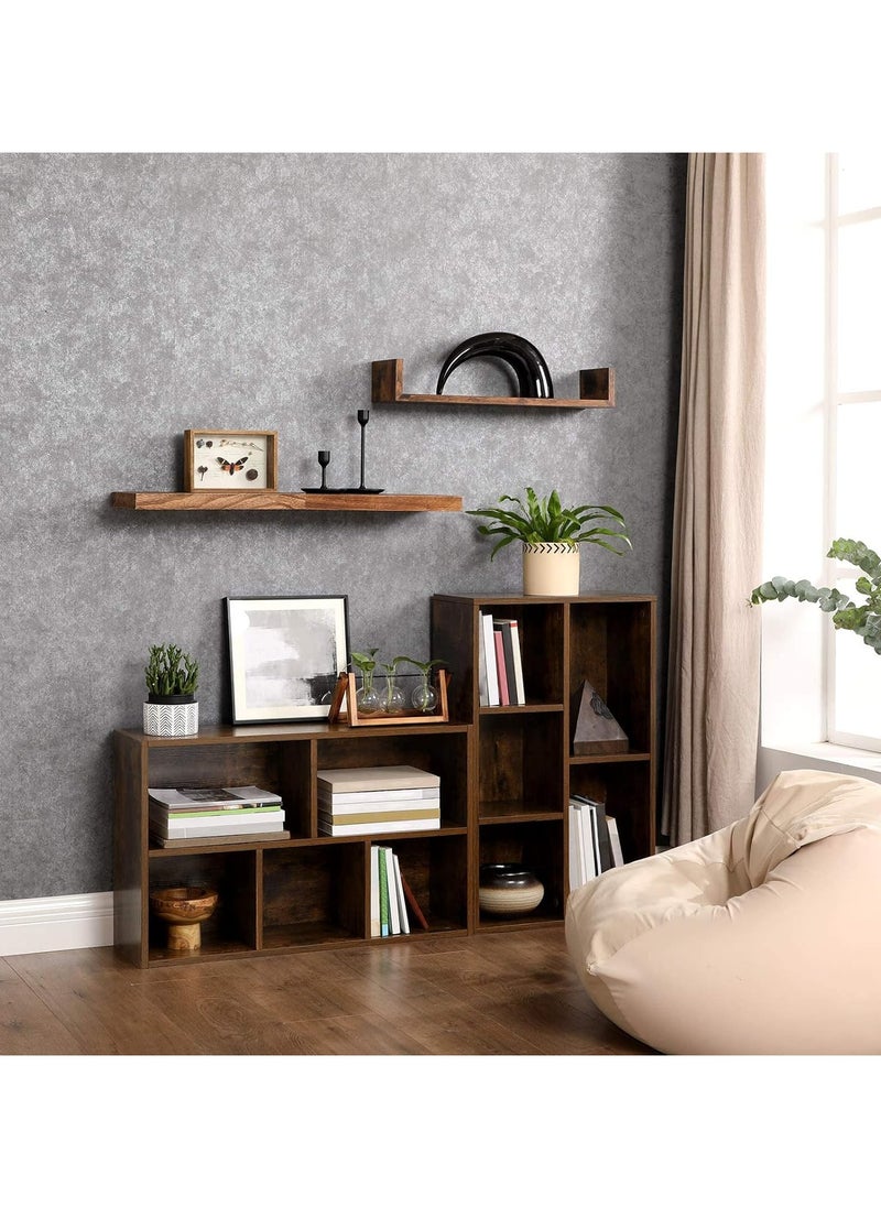 Chulovs - 5 cube Bookcase, Wooden Bookshelf with 5 Compartments, Floor Standing Storage Unit for Files, Decor, In Study, Living Room, Bedroom - Image 1