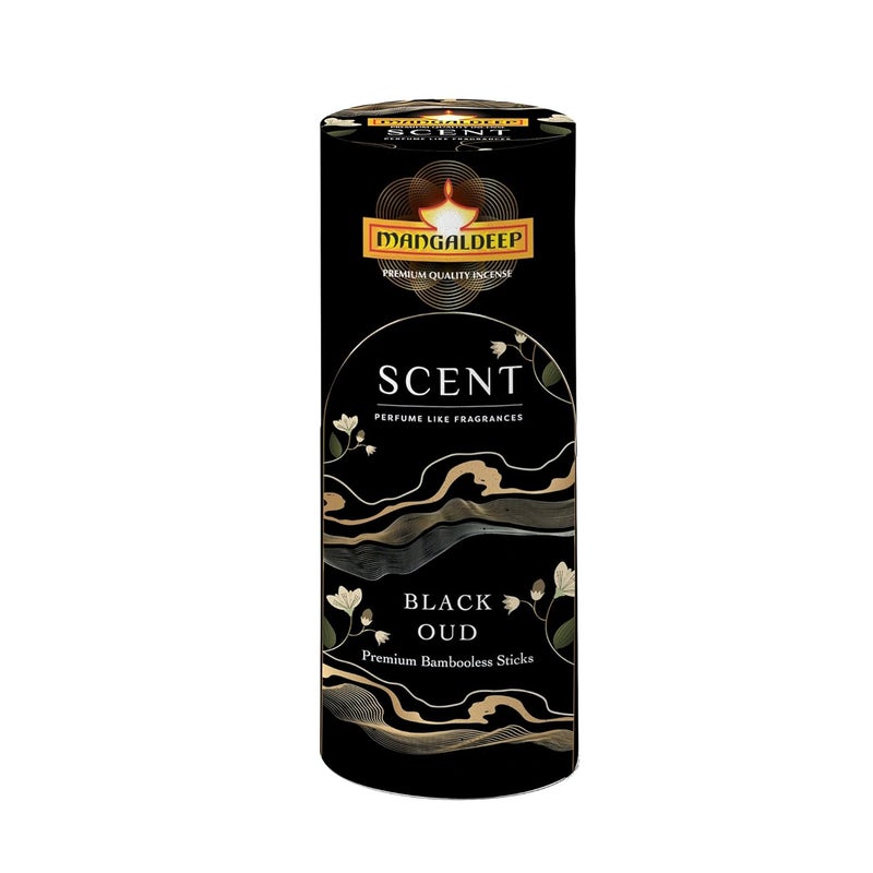Mangaldeep Scent Premium Bambooless Dhoop Sticks Black Oud Ceramic Stand Inside with Essential Oils 30 Sticks - Image 1