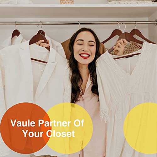 Evolluxi Lotus Wooden Hangers,Solid Wood Shirt Hangers,Dress Coat Jacket Clothes Hangers,with Extra Smooth Finish,360 Degree Swivel Hook(Retro)(Walnut,18 Count) - Image 3