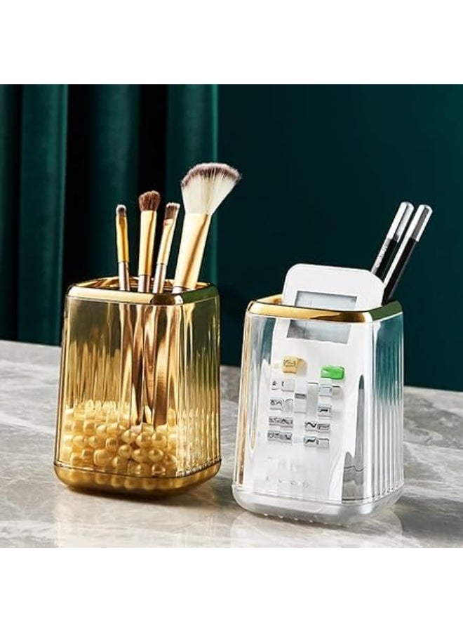 Generic Makeup Brush Holder Organizer for Vanity, Brushes Holders Container Storage Cup with Striped Design for Bathroom Countertop, Pen Pencil Holder Cosmetic Cup for Desk, 1 piece, Multicolor - Image 2