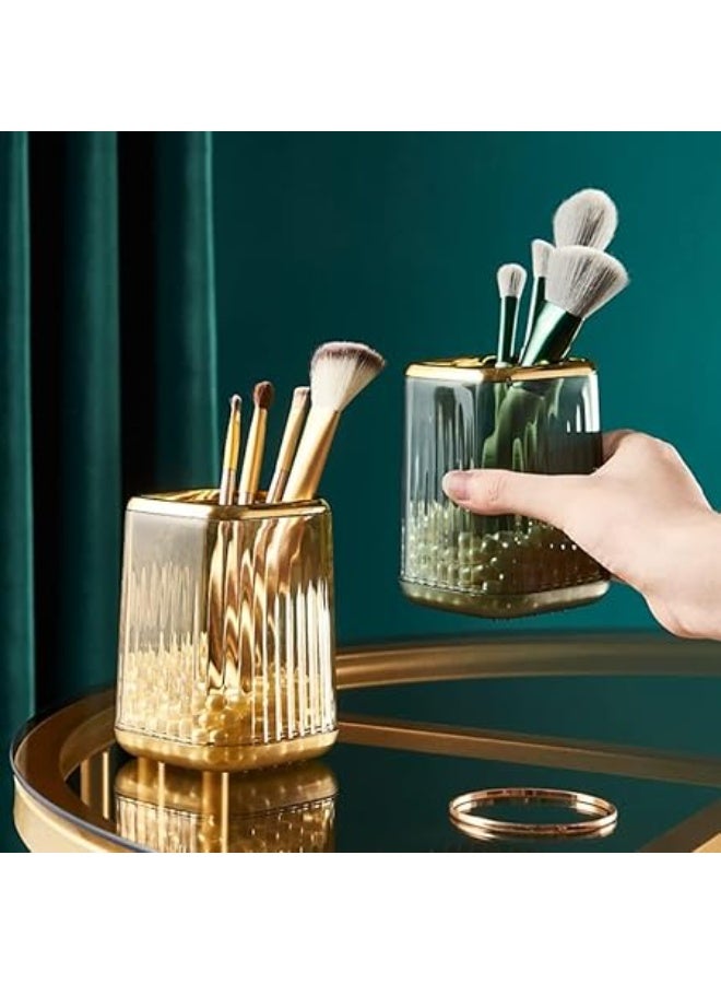 Generic Makeup Brush Holder Organizer for Vanity, Brushes Holders Container Storage Cup with Striped Design for Bathroom Countertop, Pen Pencil Holder Cosmetic Cup for Desk, 1 piece, Multicolor - Image 3
