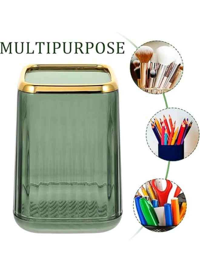 Generic Makeup Brush Holder Organizer for Vanity, Brushes Holders Container Storage Cup with Striped Design for Bathroom Countertop, Pen Pencil Holder Cosmetic Cup for Desk, 1 piece, Multicolor - Image 5
