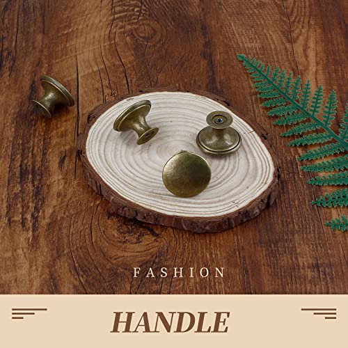 Cionyce 6 Pcs Brass Cabinet Knobs Metal Drawer Knobs Round Dresser Handle Knobs 1.18" Diameter Kitchen Cabinet Knobs Hardware(with Mounting Screws) - Image 3