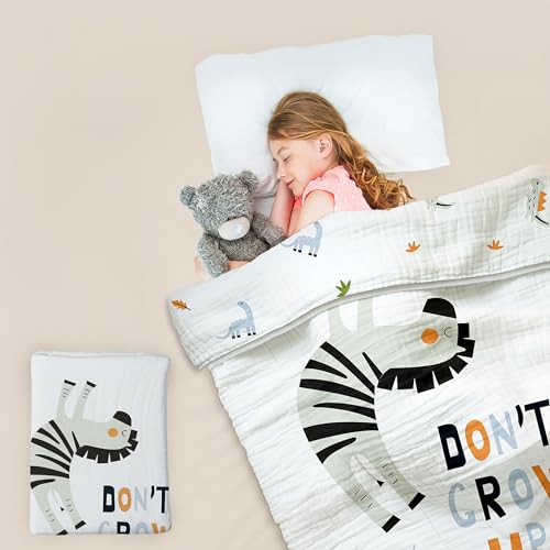 R for Rabbit Softkins Muslin Quilt Blanket for Newborn Baby 3 Layers Muslin Cotton Fabric All-Season Soft Breathable Lightweight & multipurpose Reversible Dohar, 100 x 100 cms, 0+ Months (Zebra White) - Image 1