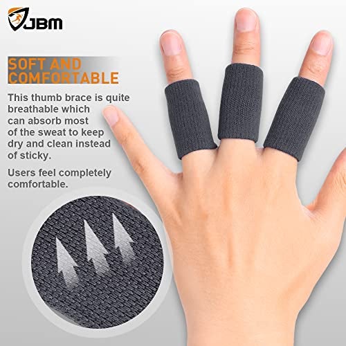 JBM Finger Sleeves 5Pack Sport Finger Brace Protector Compression Sleeve for Arthritis - Image 3