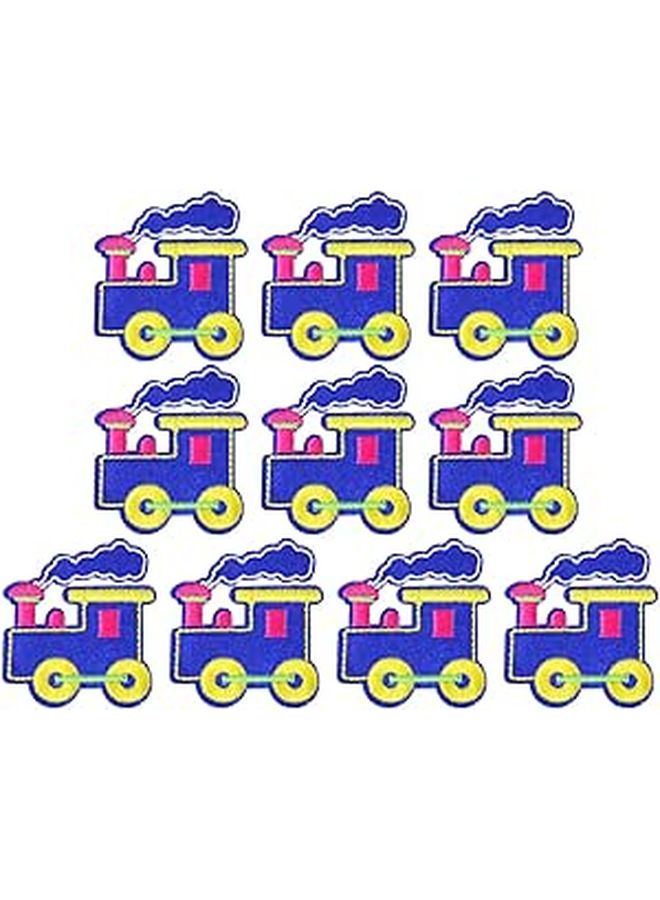 10Pcs Cartoon Train Embroidered Iron On Patches For Clothing DIY Crafts - Image 1