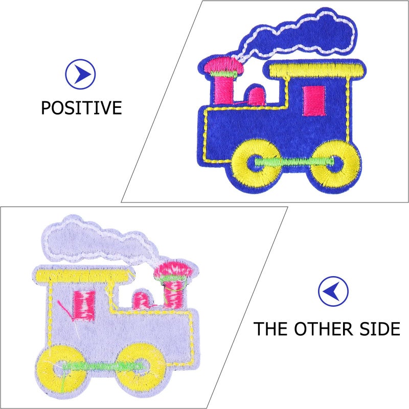 10Pcs Cartoon Train Embroidered Iron On Patches For Clothing DIY Crafts - Image 4