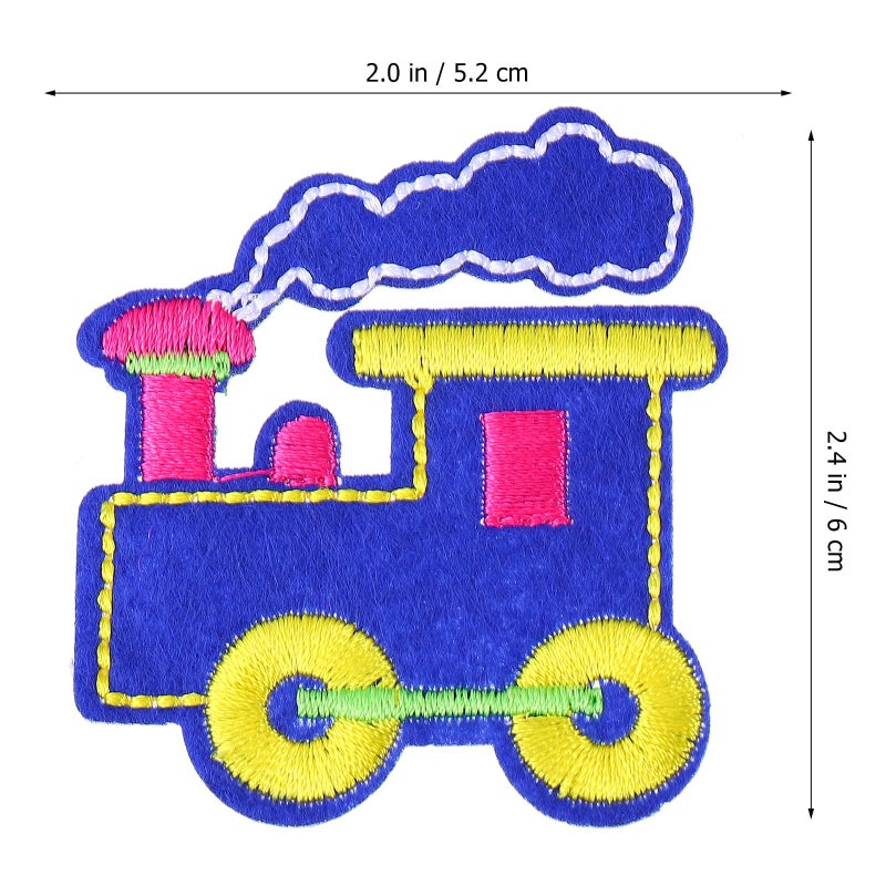 10Pcs Cartoon Train Embroidered Iron On Patches For Clothing DIY Crafts - Image 3