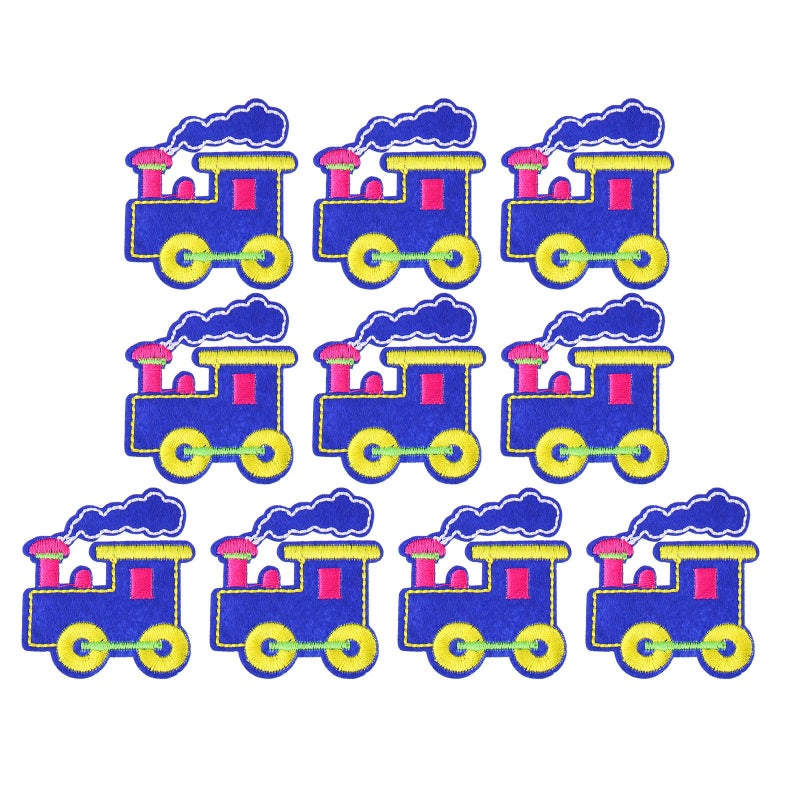 10Pcs Cartoon Train Embroidered Iron On Patches For Clothing DIY Crafts - Image 2