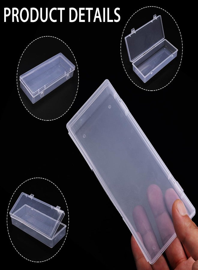 WLLHYF 3Pack Small Plastic Storage Containers with Hinged Lids, Rectangle Clear Plastic Storage Containers Box for Beads Jewelry and Crafts Items (6.1 x 2.56 x 1.18 Inch) - Image 3