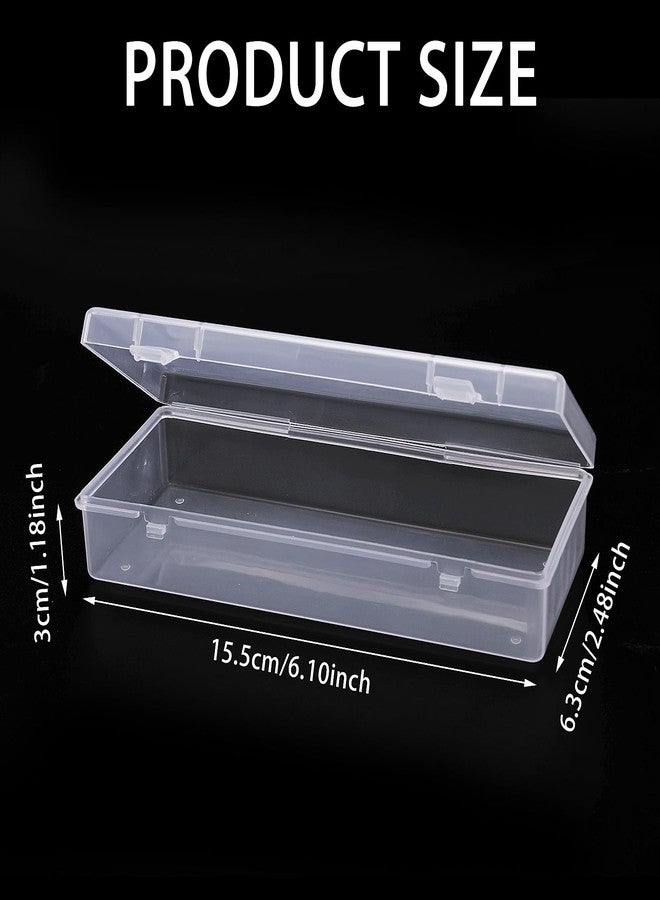 WLLHYF 3Pack Small Plastic Storage Containers with Hinged Lids, Rectangle Clear Plastic Storage Containers Box for Beads Jewelry and Crafts Items (6.1 x 2.56 x 1.18 Inch) - Image 2