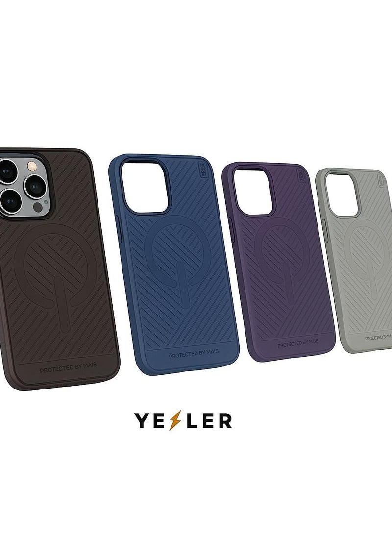 Yezler Premium Rubber Case for iPhone 15 Pro - MagSafe Compatible, High-Quality Shockproof Cover, Inner Silicone Protection, Scratch-Resistant, Lightweight & Sleek Design, Durable Mobile Case - Grey - Image 4