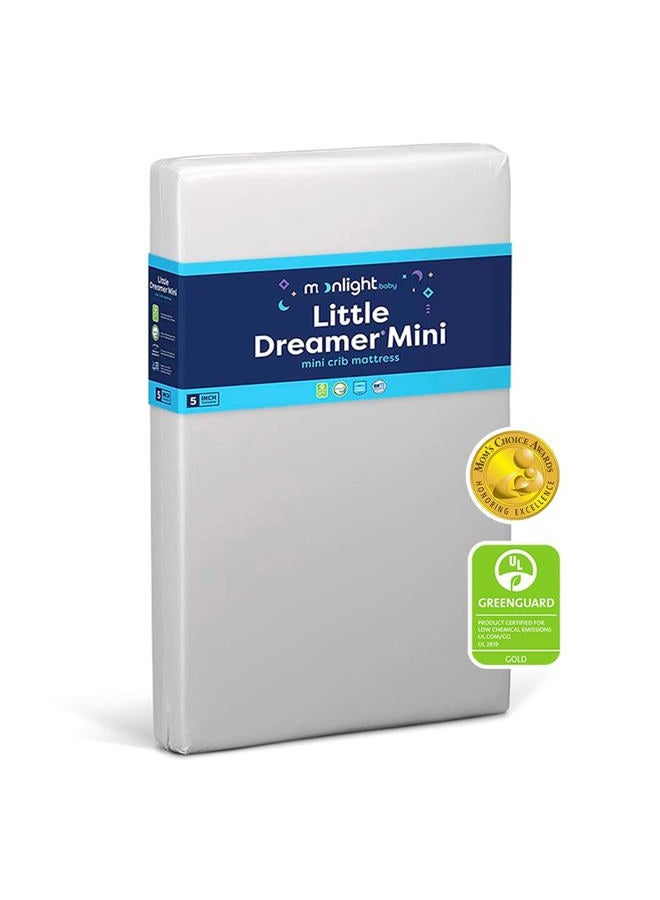 Moonlight Slumber Little Dreamer Mini Crib Mattress - Dual-Sided, 2-Stage Baby and Toddler Mattress with Plush and Extra Firm Layers and Waterproof Mattress Cover - 38"x 24"x 5" - Image 1
