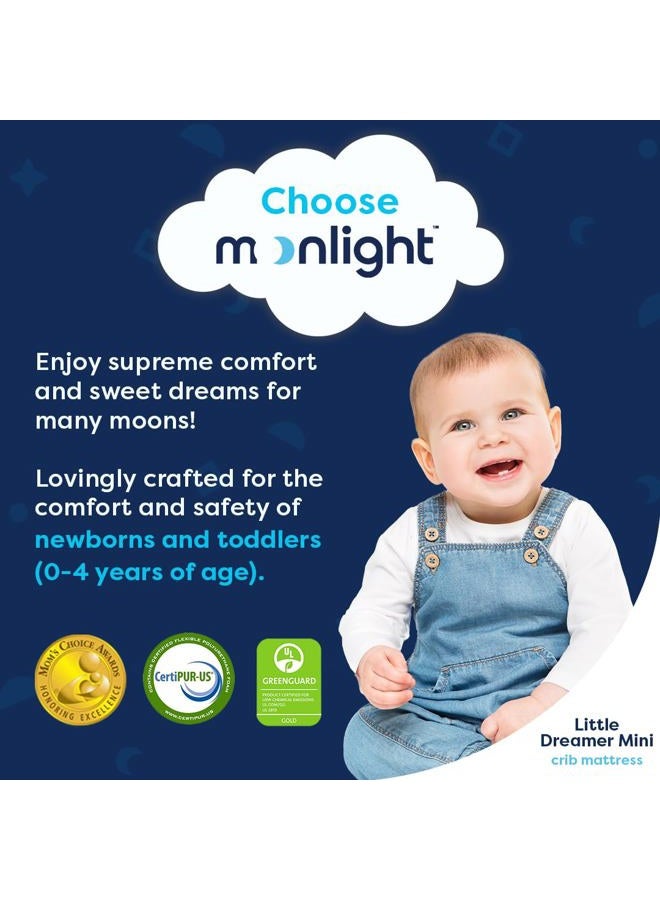 Moonlight Slumber Little Dreamer Mini Crib Mattress - Dual-Sided, 2-Stage Baby and Toddler Mattress with Plush and Extra Firm Layers and Waterproof Mattress Cover - 38"x 24"x 5" - Image 3