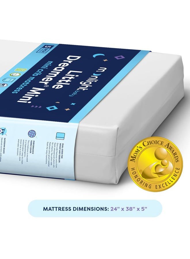 Moonlight Slumber Little Dreamer Mini Crib Mattress - Dual-Sided, 2-Stage Baby and Toddler Mattress with Plush and Extra Firm Layers and Waterproof Mattress Cover - 38"x 24"x 5" - Image 2