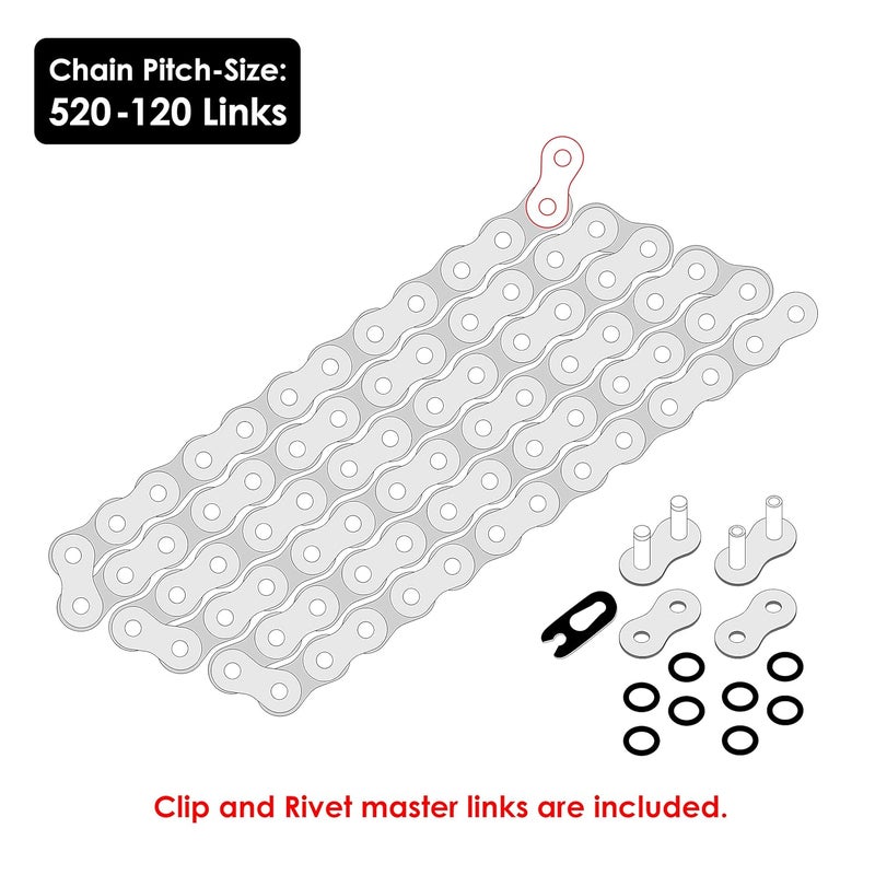 Caltric O-Ring Blue Drive Chain & Sprockets Kit for Yamaha Raptor 700R (2006-2014) - Image 2