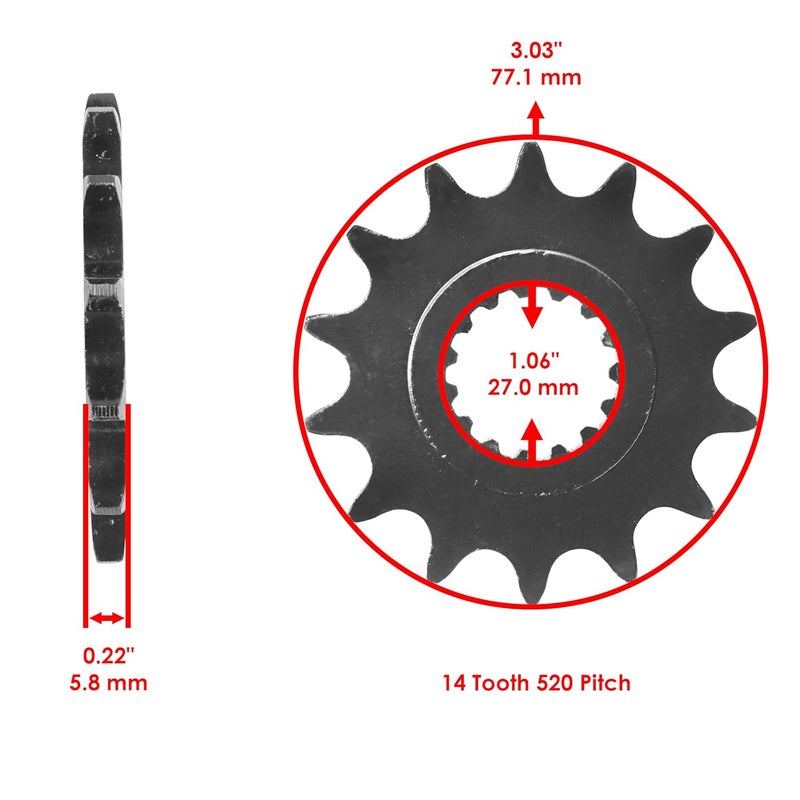 Caltric O-Ring Blue Drive Chain & Sprockets Kit for Yamaha Raptor 700R (2006-2014) - Image 3