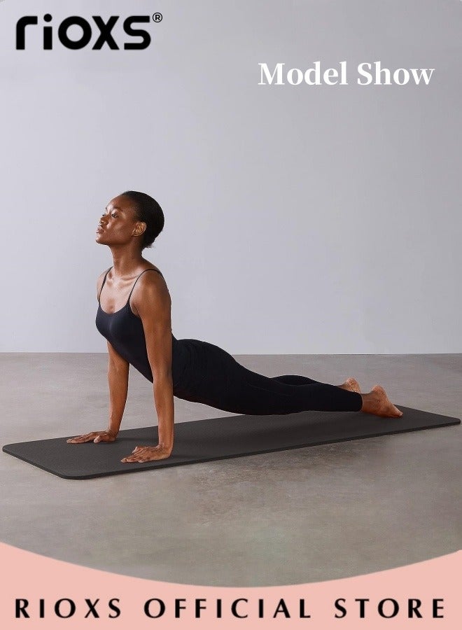 RIOXS Yoga Pilates Kits-Non Slip Yoga Mat with 5 Pieces Stretch Strap,10mm Thick Exercise Mat,1500x150x0.35mm Stretching Band,For Pilates Yoga Workout,Home Gym Mat And Resistance Bands,With Carry Bag  - Image 4