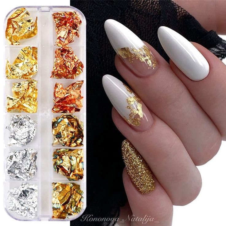 A.K GOLD LEAF AK Imitation Gold Foil Flakes Metallic Leaf for Nails AK 15G 3 Bottle Gold Foil Flakes for Resin Painting Crafts Slime and Resin Jewelry Making Pack of 3 - Image 4