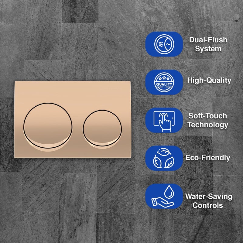 Geberit Geberit Alpha 20 Round Flush Plate Red Gold Plastic Compatible with Geberit Concealed Tank  - Image 3