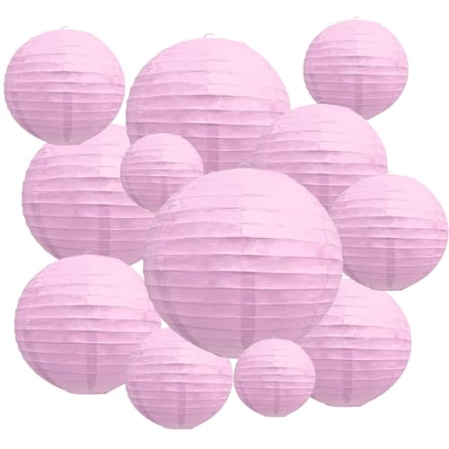 Zankubom 20Pcs Light Purple Paper Lanterns for Parties 6 8 10 12 Chinese Asian Hanging Round Paper Lanterns for Birthday Wedding Halloween Christmas Home Decor Party Decor - Image 1