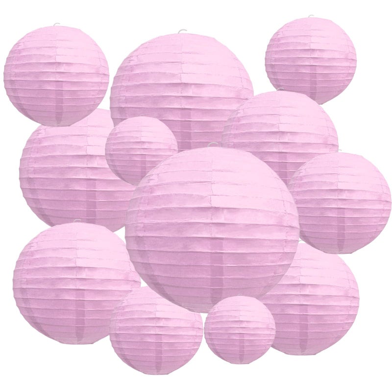 Zankubom 20Pcs Light Purple Paper Lanterns for Parties 6 8 10 12 Chinese Asian Hanging Round Paper Lanterns for Birthday Wedding Halloween Christmas Home Decor Party Decor - Image 2