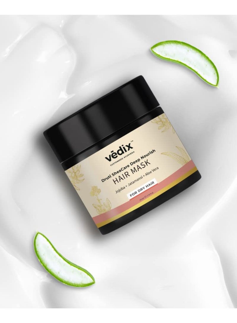 Vedix Ayurvedic Hair Mask, Customized Druti SheaCare Deep Nourish Hair Mask for Dry and Frizzy Hair with Jojoba + Jatamansi + Aloe Vera - 200gm - Image 2